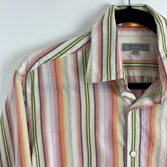 Ted Baker London Candy-Colour Striped Dress Shirt - Picture 2 of 7